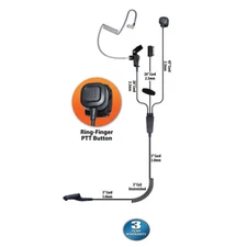 Klein Stealth 3-Wire Ring-PTT Earpiece for Motorola APX XPR TRBO Radios
