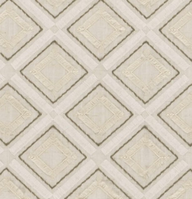 CLARKE & CLARKE VORHANGSTOFF DESIGN Paragon 1,7 METER LEINEN/ELFENBEIN BESTICKT