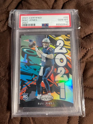 2021 Panini Certified Mac Jones #20 Graffiti Rookie RC PSA 10 Gem Mint PATRIOTS 