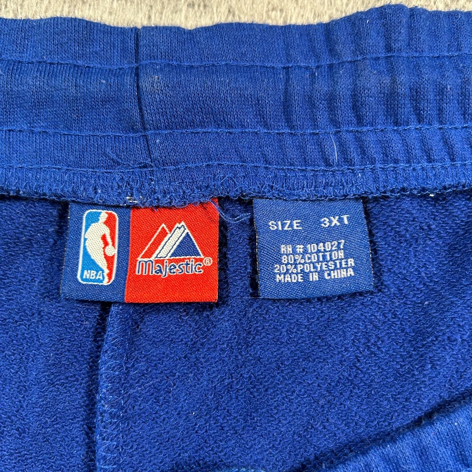 Pantalones New York Knicks Para Hombres 3XLT Azul NBA Baloncesto Majestuoso Polar Salón Retro Foto 3 de 4