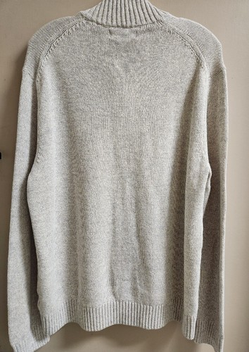 Banana Republic Mens Cotton Blend Button Front Fisherman Cardigan Gray size L - Picture 3 of 10