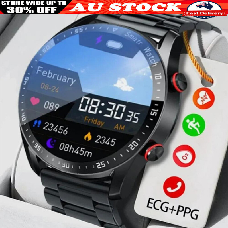 ECG+PPG Smart Watch Men Health Monitoring Watches Waterproof HD Bluetooth Call