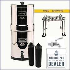 Big Berkey Water Filter Sys w 2 Black Fltrs, Stainless Steel Stand, SS Spigot