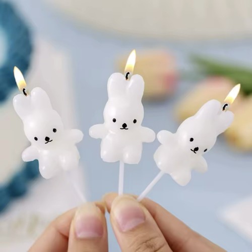 Candele per torta coniglietto per festa di Pasqua coniglio bianco cake topper decorazione carina - Foto 2 di 6
