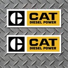 2x Cat Caterpillar Diesel Power Retro Vintage Vinyl Decal Sticker Truck Bumper