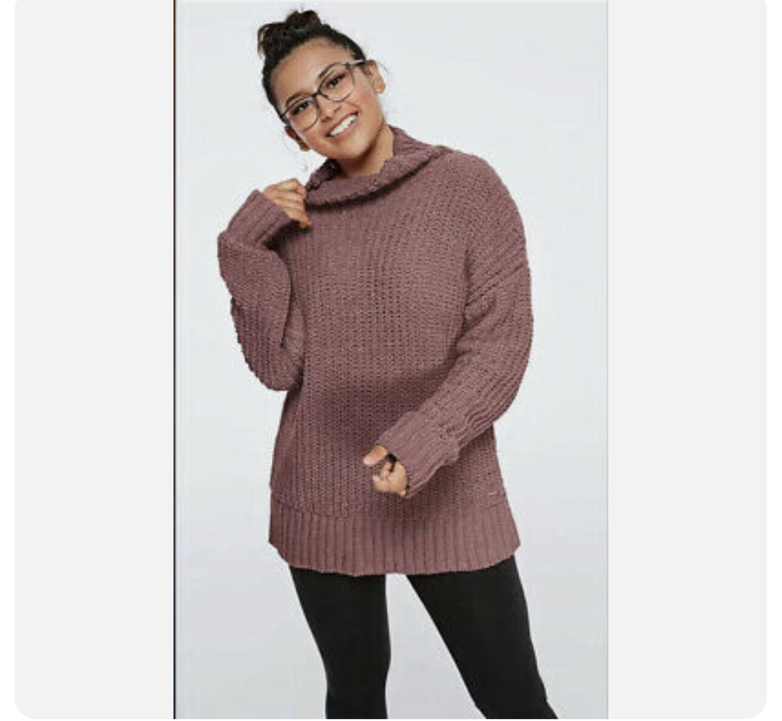 Victoria Secret PINK Boyfriend Chunky KnitMock Turtleneck Sweater | eBay