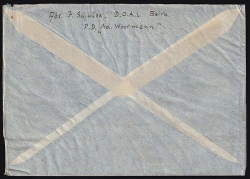 Cubierta de la empresa Mozambique 1937 correo aéreo Beira a Alemania atractivo franqueo 9,21e - Imagen 2 de 3
