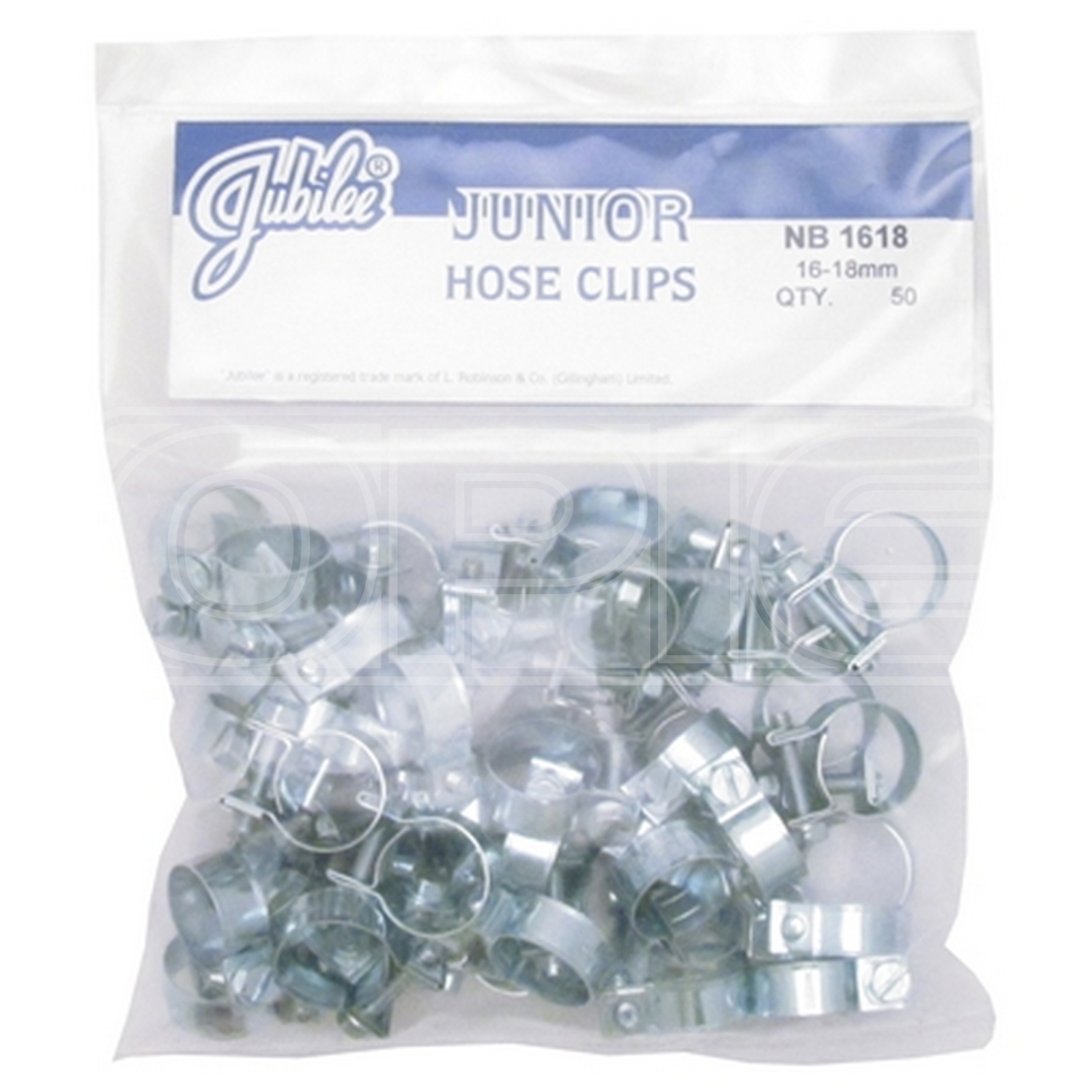 Junior Clips Mild Steel 16-18mm - Pack of 50 - Nut & Bolt Clips - JUBILEE NB1618