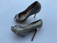 Jimmy Choo Platform High Heels Peep Toe Sz 37