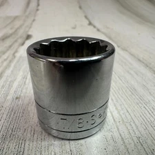 SK Hand Tools 45128 SAE 3/8" Drive 7/8" 12pt Standard Chrome Socket - USA MADE