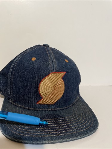 2015 Mitchell & Ness Portland Trail Blazers Denim Style Fitted Hat Size 7 - Picture 3 of 11