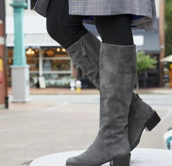 TIMBERLAND WOMEN S SUTHERLIN BAY TALL SLOUCH BOOT DARK GREY SUEDE