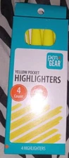 Pen Gear 4 Count Yellow Pocket Highlighters Chisel Tip Nontoxic Water-Based Ink