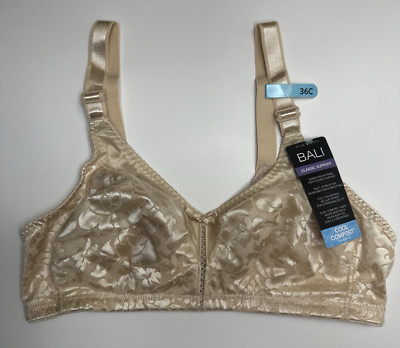Bali Women's Double Support Spa Closure Wire-Free Bra Soft Taupe 36C NEW DF3372