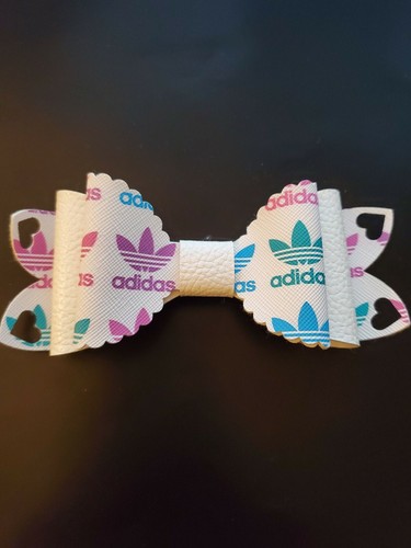 Handmade faux leather little girls purse, bows, and keychain Adidas - Picture 6 of 8