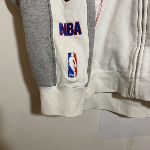 VTG UNK NBA Hoodie EMBROIDERED Sweatshirt 2XL Team Logos Sleeves Basketball Rare - Picture 7 of 8