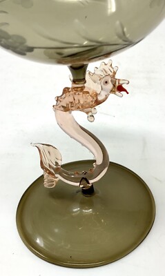 Antique Fritz Lampl Bimini & Lauscha Glass Carafe & 6 Antique Fritz Lampl Bimini & Lauscha Glass Carafe & 6