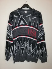 Vintage 80s 90s abstract knitwear USA jumper Men's L 