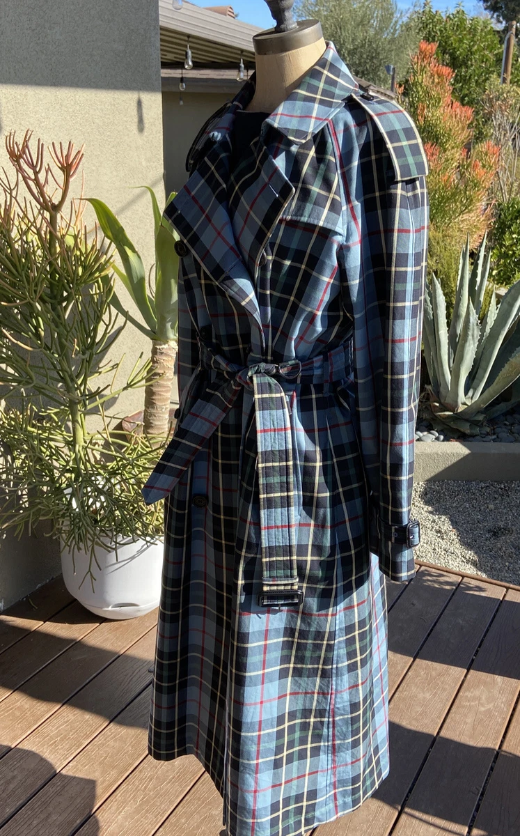 Burberry London England Eastheath Blue Nova Check trench, Sz 6