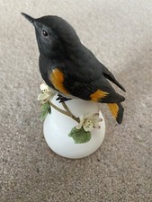 The American Redstart Ceramic Bird Bell 5" Peter Barrett. Franklin Mint