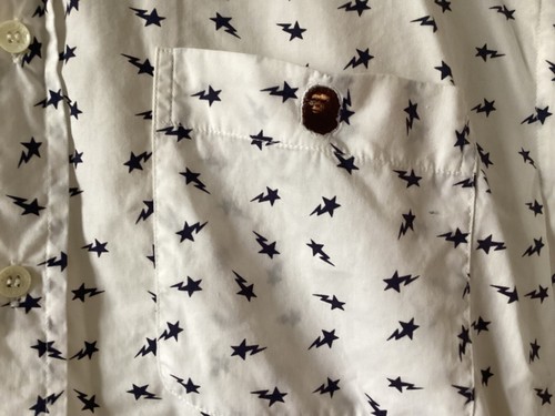 Vintage Bape A Bathing Ape L Large lightning stars shirt Japanese Streetwear - Picture 3 of 6