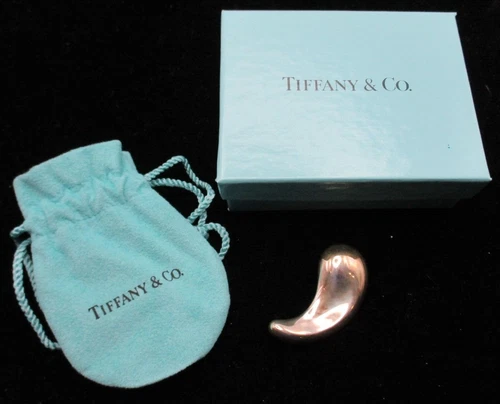 Tiffany & Co Elsa Peretti Sterling Silver Teardrop Pin Tiffany Pouch & Blue Box