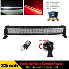 22/32/42/50/52" Red/White/Strobe Led Curved Work Light Bar for ATV SUV Truck UTE