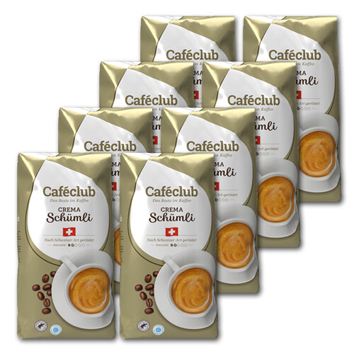 8 KG Caféclub Crema Schümli Kaffeebohnen, Preis ist inklusive Kaffeesteuer