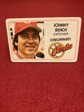 1981 Johnny Bench Perma-Graphics Super Star Credit Card Series Baseball Card