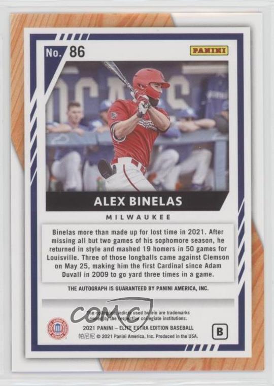 2021 Panini Elite Extra Edition Prime Numbers B Signatures /75 Alex