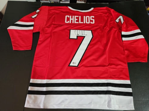 CHRIS CHELIOS Autographed Signed Chicago Custom Hockey Jersey Beckett COA (BAS)