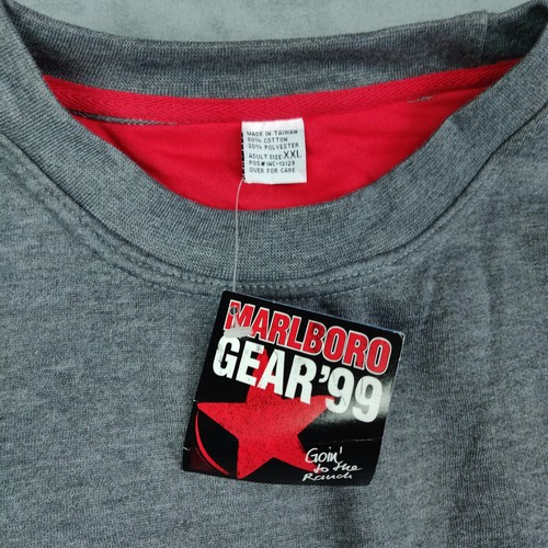 NEU Marlboro Sweatshirt Herren XXL grau Baumwolle Poly Mischung Vintage 99 Gear Meilen Neu mit Etikett - Bild 2 von 8