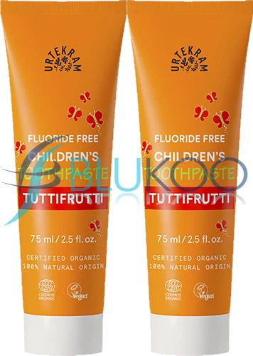Urtekram Organic Tutti Frutti Kids Toothpaste - 75ml (Pack of 2)