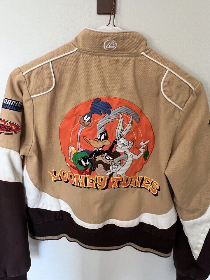 Lote Vintage 29 Jaqueta Bombardeiro Looney Tunes, Algodão, Bordada, Snap Front - Imagem 2 de 4
