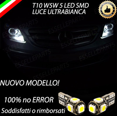 COPPIA LUCI 5 LED BIANCO CANBUS T10 CON RESISTENZA INTEGRATA 6000K - Foto 10