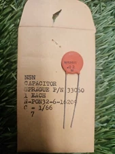 1x 1960's Sprague Ceramic Disk .02 uf M Capacitor Fender Gibson Guitar Tone Cap