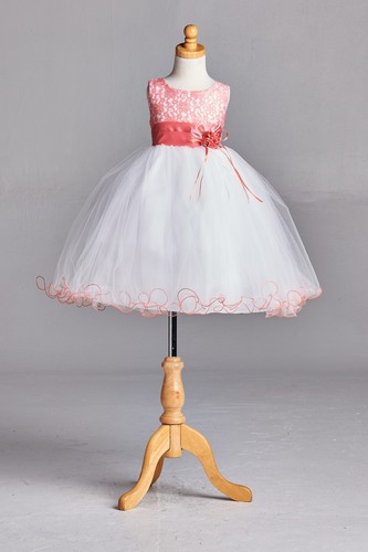 NEW Lace Tulle Dress S M L XL 2 4 6 8 10 12 14 Flower Girl Wedding Easter #015 - Picture 3 of 90