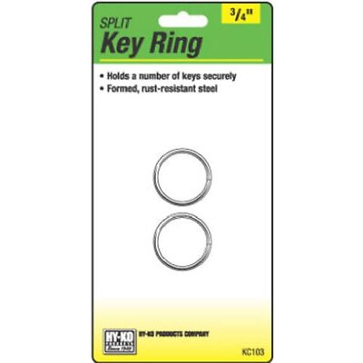 HY-KO PROD Split Key Ring, 2 Pack, 3/4'' (KC103)