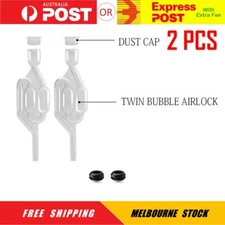 2pcs Fermenter Airlock S Bubble Type Air Lock with Grommet Home Brew Beer Wine