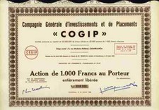 Cogip Comp. Generale d Investissements Et De Placements 1952 Casablanca Morocco