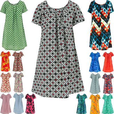 Retro Print A-Linie Etuikleid Seitentaschen Vintage Style 60er Übergröße
