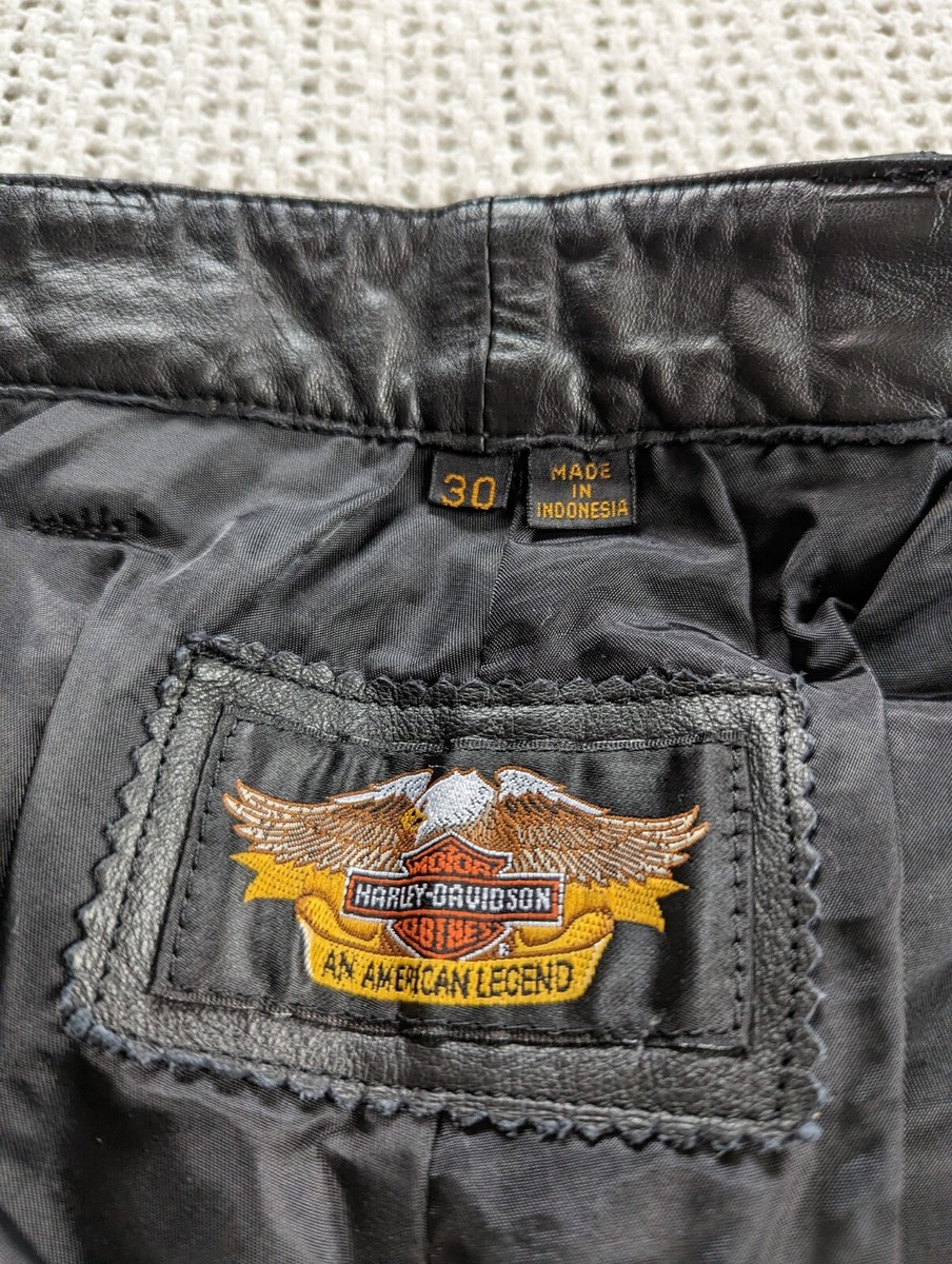VINTAGE HARLEY DAVIDSON Womens 30 Leather Pants Actual 31x30 VINTAGE HARLEY DAVIDSON Womens 30 Leather Pants Actual 31x30