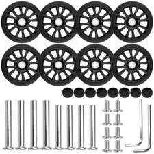 8 PCs Luggage Wheel Replacement, 55 x 13 mm Suitcase Trolley Replacement Whee.