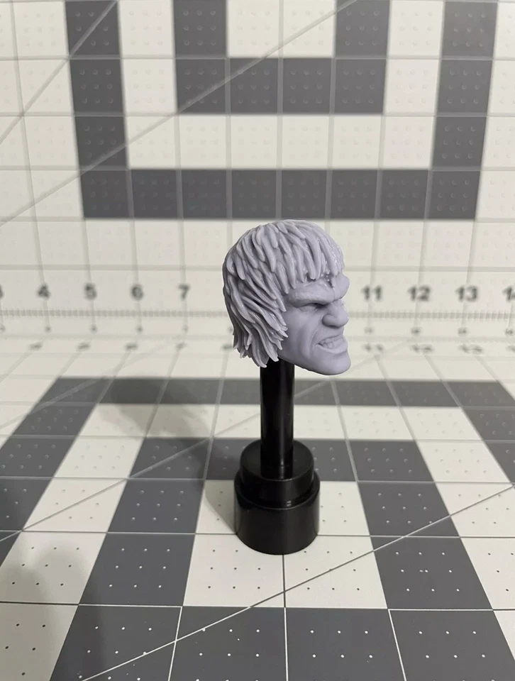 Impreso en 3D - PINTADO 1/12 Lou Ferrigno Hulk ENOJADO Cabeza Escultura Metytoyz Orco Escala Foto 3 de 4