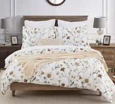 Twin XL 68"X92" Duvet Cover Set 100 Cotton Floral Garden Pattern Bedding