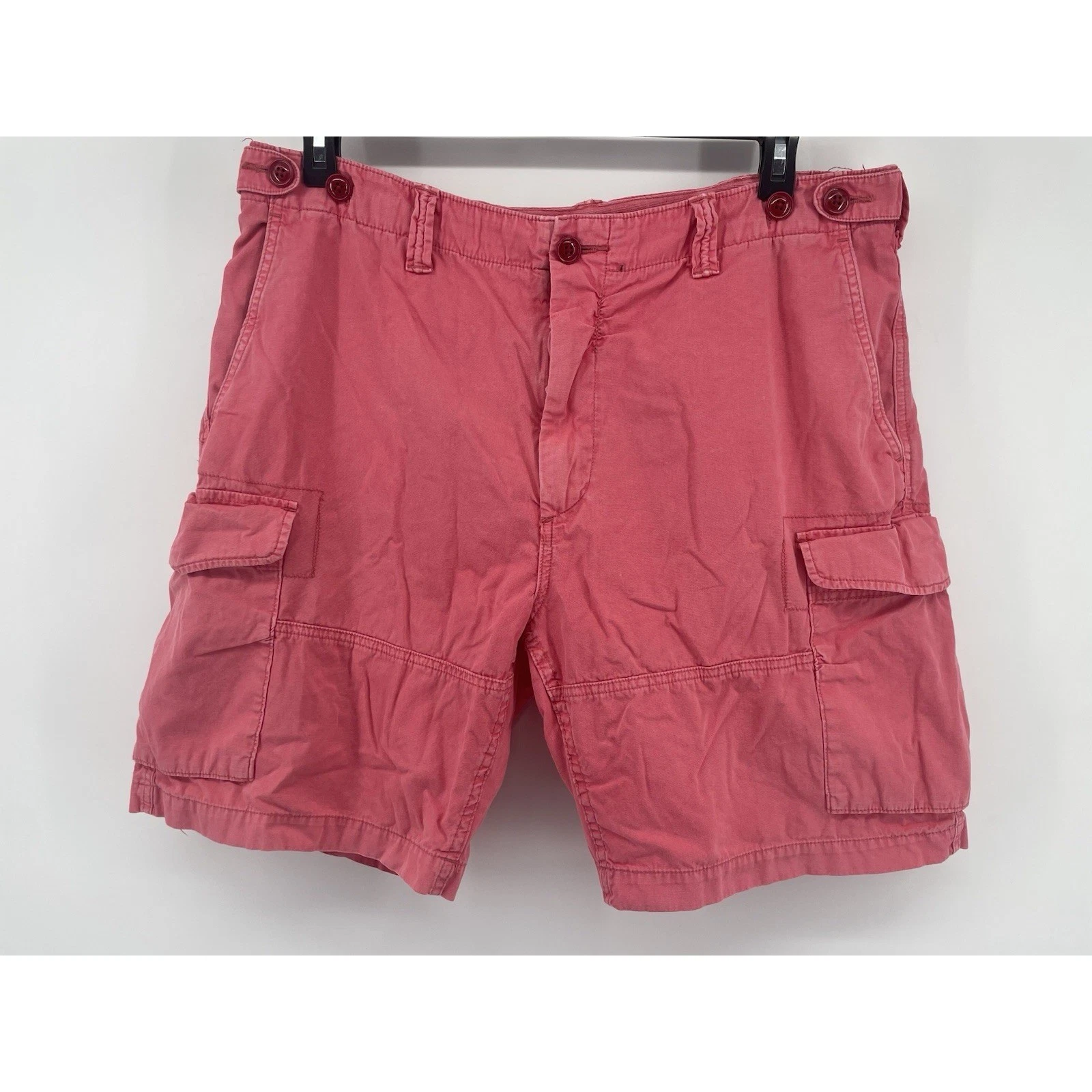 Polo Ralph Lauren Cargo Shorts Mens 38 Red Relaxed Fit Drill Khaki Military 9"