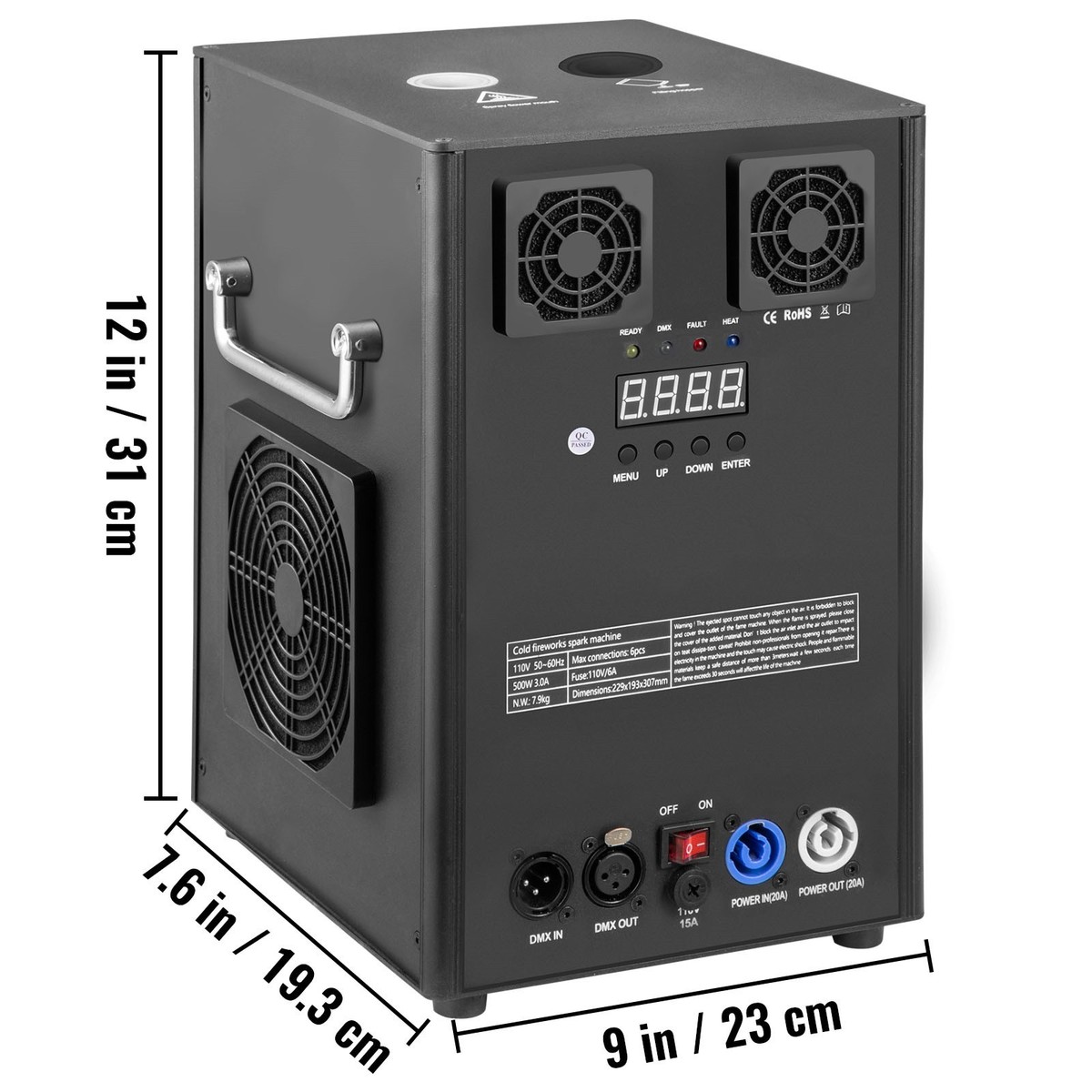 Large Cold Spark Firework Machine 700W DMX Stage 6.6-9.8ft