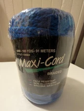Macrame Blue Maxi-Cord Braided Polypropylene 6mm 100 Yds USA STYLE #36648 Sealed