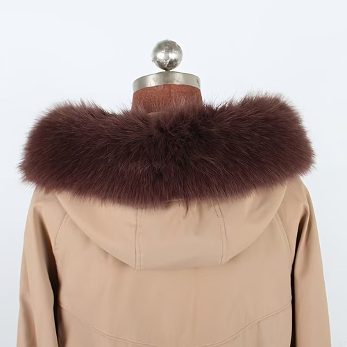 Tira de cuello de piel sintética suave 75 cm * 15 cm, ribete desmontable multicolor para chaqueta de abrigo - Imagen 49 de 60