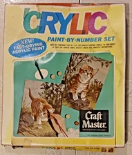 Vintage Craft Master Paint By Number Kit Kittens #16208 RARE 1970 20 pg. CATALOG